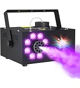 Hakuta Fog Machine with 13 Colors, 500W 2000CFM Party Smoke Machine with Colorful Strobe Light In...