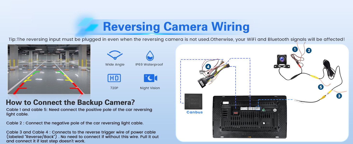 for Chevrolet Aveo Sonic with Backup Camera Wiring