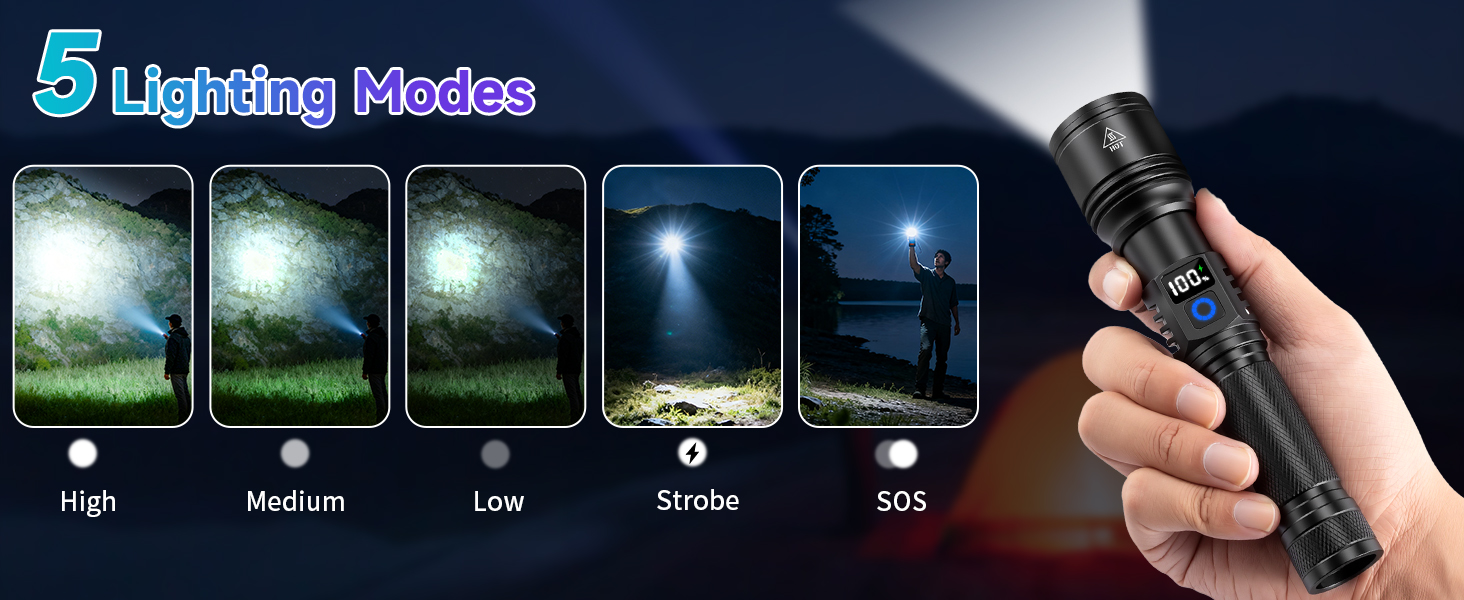 RECHARGEABLE FLASHLIGHTS HIGH LUMENS