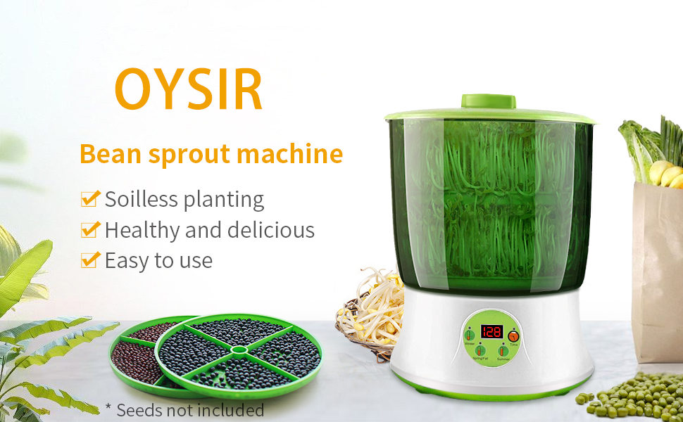 Bean Sprouts Machine, Seed Sprouter Kits, LED Display Time, Intelligent