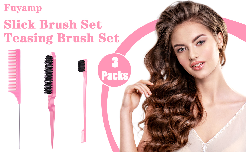 3 Packs Slick Brush Set Teasing Brush Set