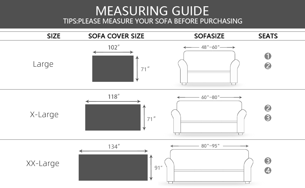 MEETSKY White Couch Cover Sofa Cover Couch Sectional Couch