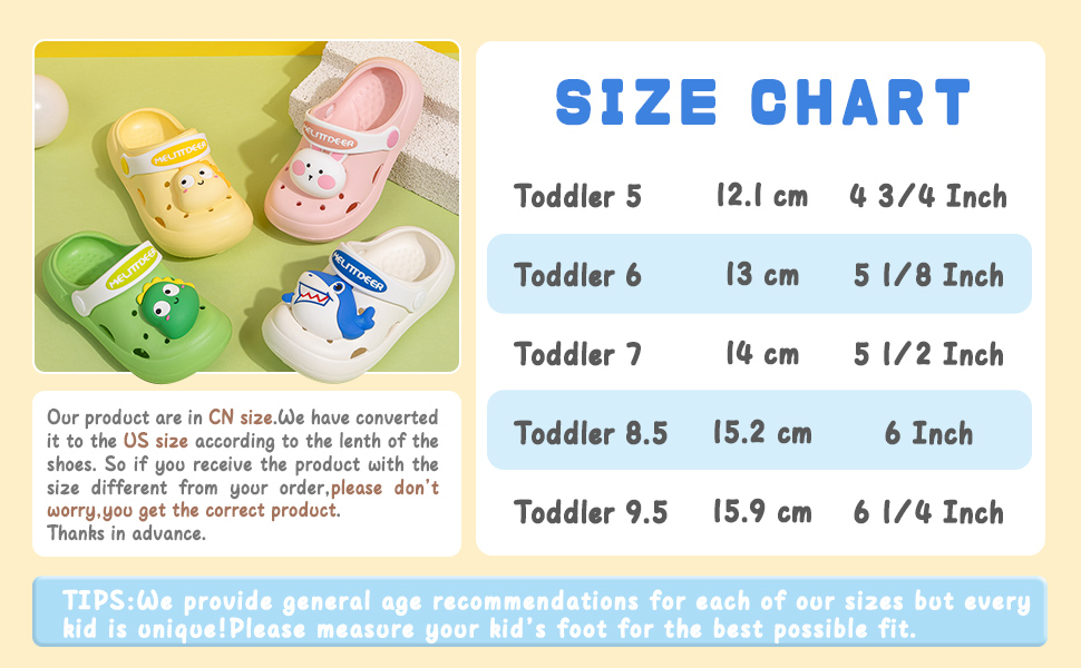 Infant Toddler Boys Girls Cute Garden Water Clogs Slip On Sandals Slides Lightweight Slipper
