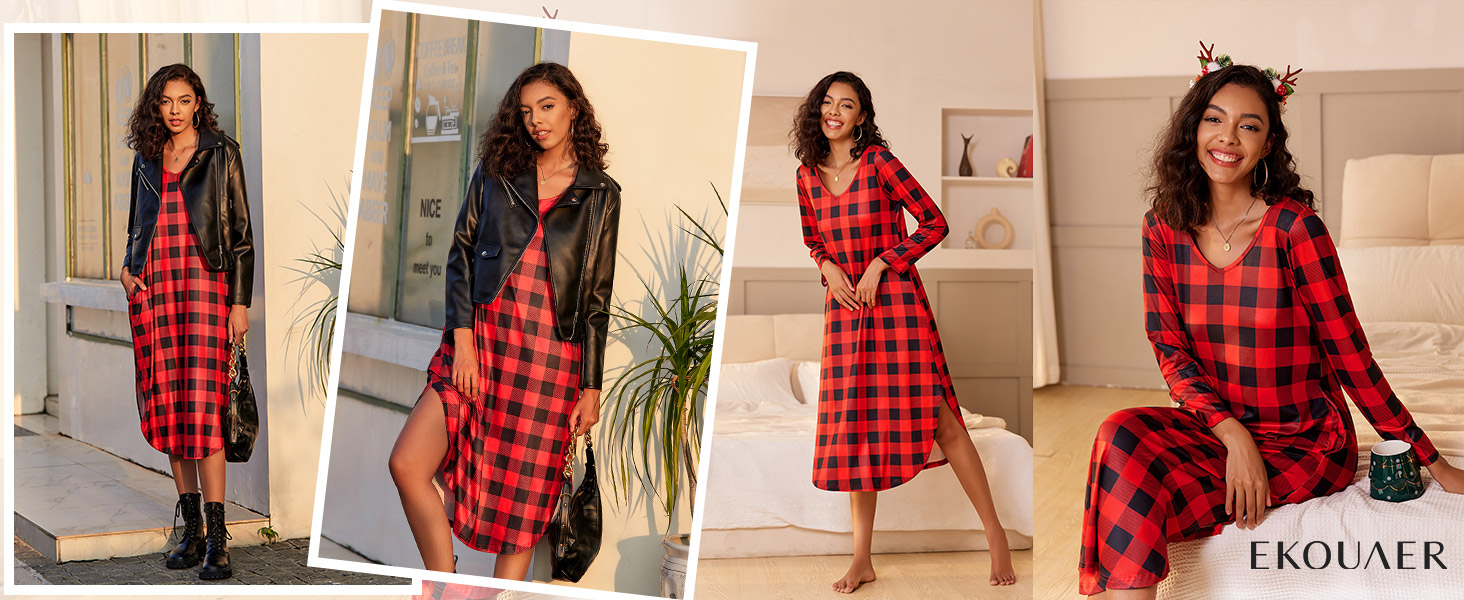 plaid sleepdress