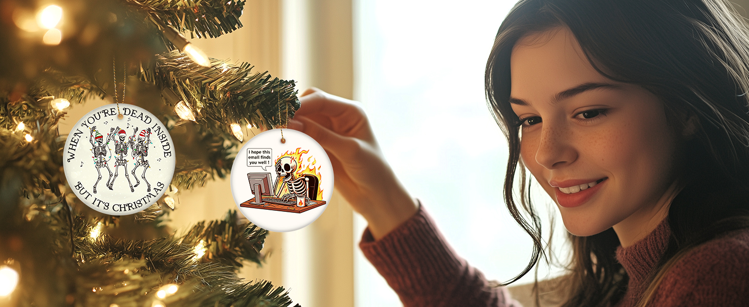 365RUSTIC 2 Side Printed Dead Inside But Jolly Christmas