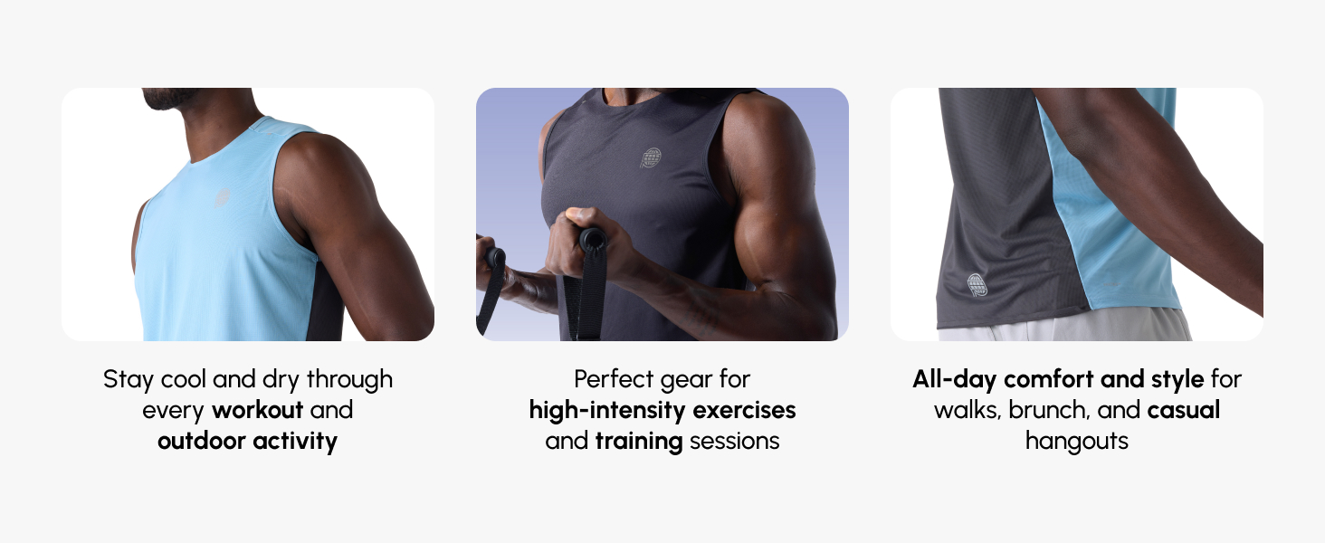 Future Planet Men's Horizon Quick-Dry Performance Sport Athletic Active Outdoor Muscle Tee Tank Top