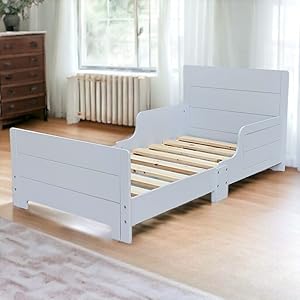 classic wooden toddler kids bed safety side guard rail girl boy junior bedroom