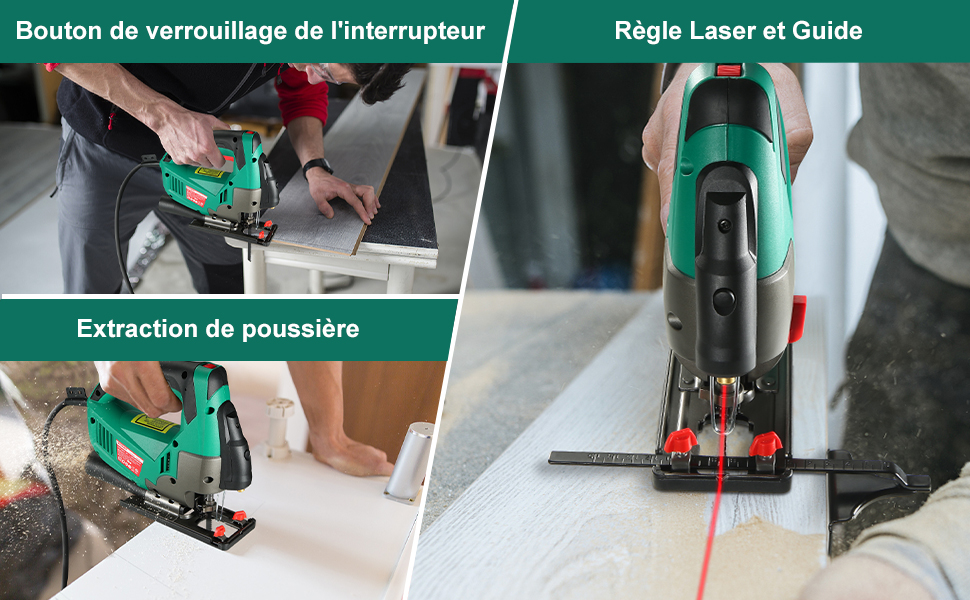 Switch lock button reduces fatigue on longer cuts