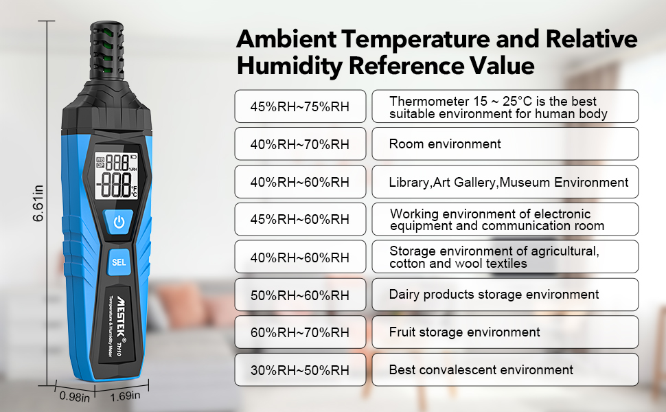 MESTEK Temperature Humidity Meter Thermometer Hygrometer