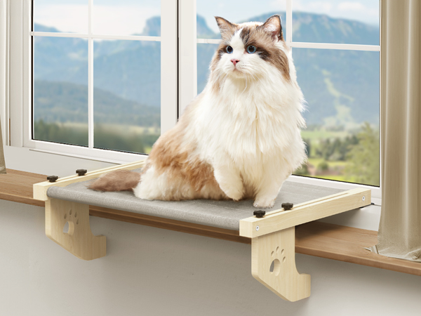 ♦️キャットウィンドウパーチ 木製キャットハンモック 窓用 屋内猫用 ネコ ねこ Amazon.co.jp: 猫 ペットハンモック 犬猫用ベッド 猫ハンモック