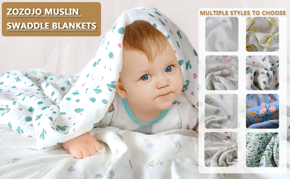 Muslin Swaddle blanket for baby boys girls multiple colors to choose breathable soft versatile