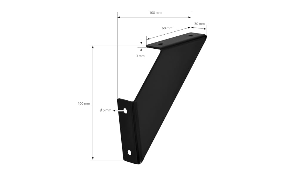 ML-Design Metalen plankhouder, driehoekig, zwevende plankbeugel, wandmontage, wandbevestiging