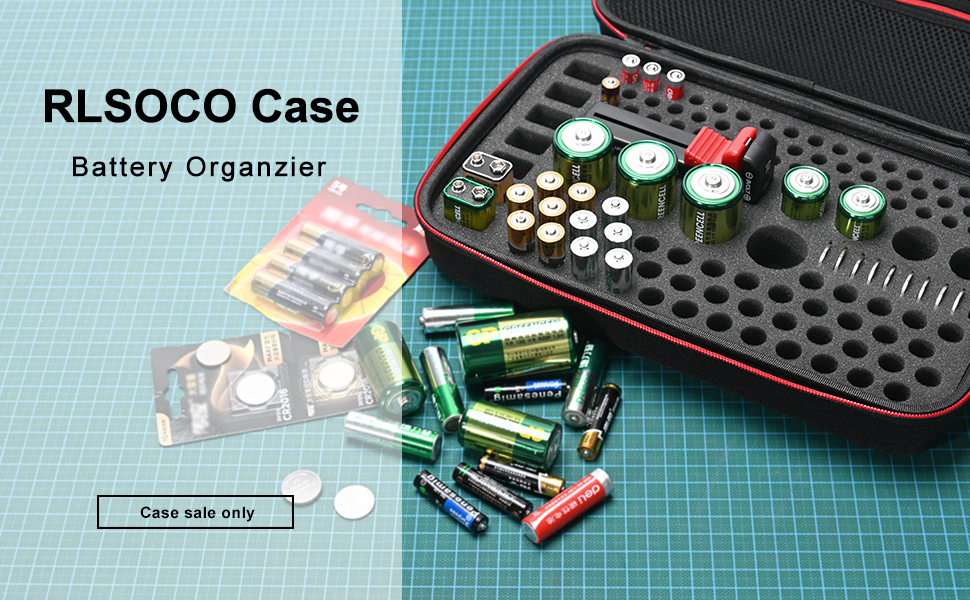 RLSOCO Battery Organizer Case Hard Storage Box Bag Holder Holds 120