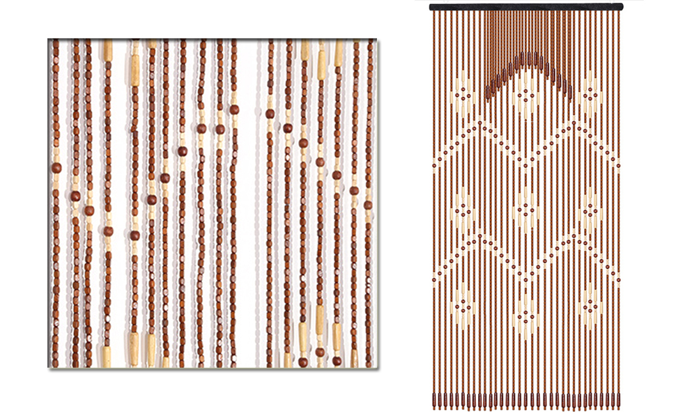 DNYSYSJ Eapmic Wood Beaded Curtain Wood and Bamboo Beaded