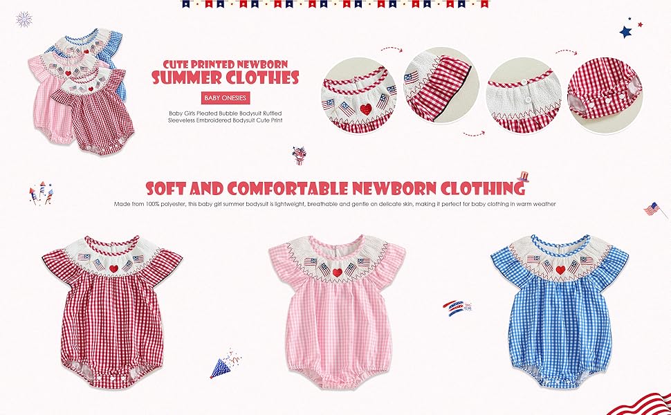 4th of July Playsuit for Little Girls