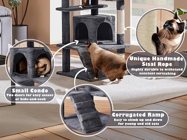 Katzeさま Amazon.com: Yaheetech 54in Cat Tree Tower Condo Furniture