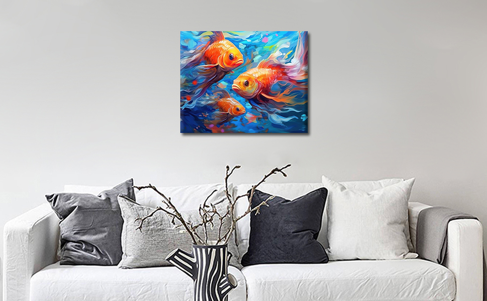 TUMOVO DIY Paint by Number Fish Paint by Numbers for Adults