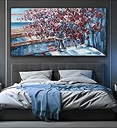 Flower Wall Art Red And Blue Floral Wall Decor Pictures Wall Decor Canvas Prints Artwork Suitable...