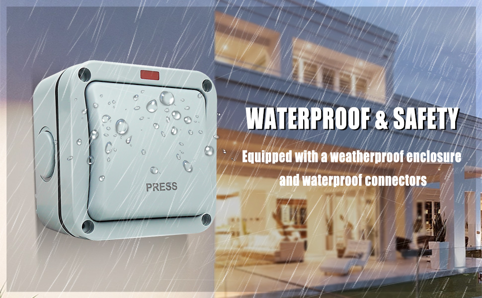 Waterproof Wall Push Button Release Switch, Garage Door Opener Surface