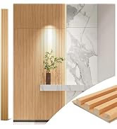Art3d Slat Wood Wall Paneling for Interior and Ceiling Decoration - Pack of 4pcs + 1pc End-Trim, ...