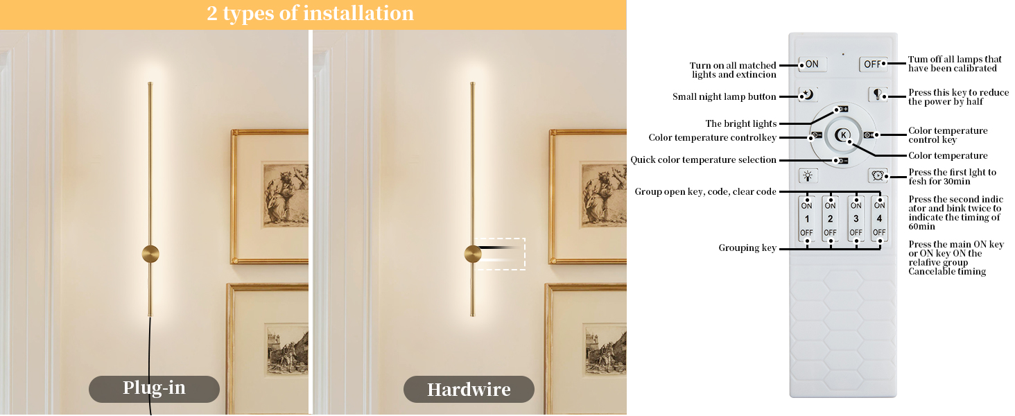 aipsun wall sconce plug in