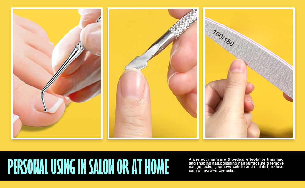 FANDAMEI 12pcs Nail Files Set with Cuticle Nipper, Nail File and Buffer