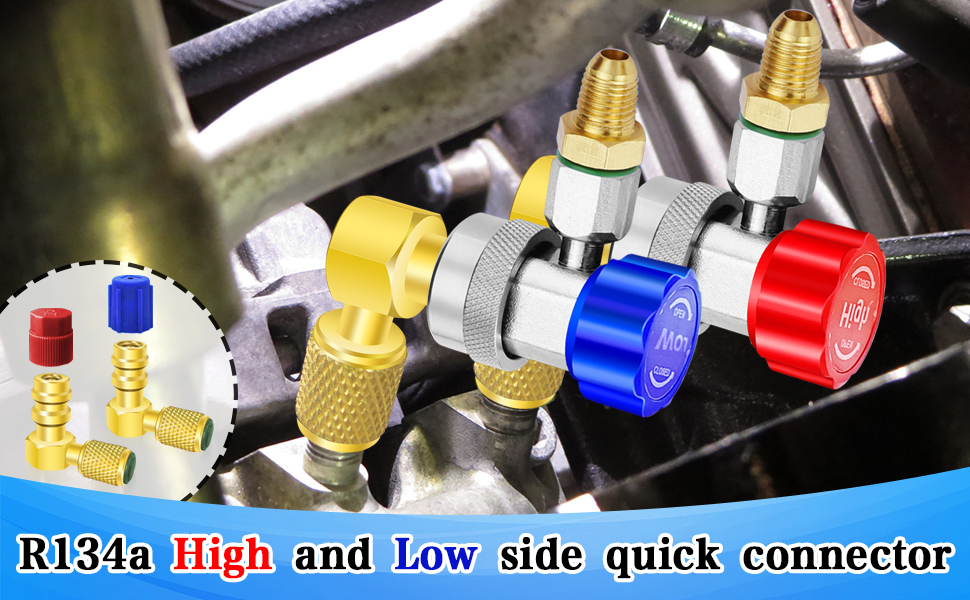 FANOVO R12 to R134A AC Fitting Adapter Kit, Quick Coupler