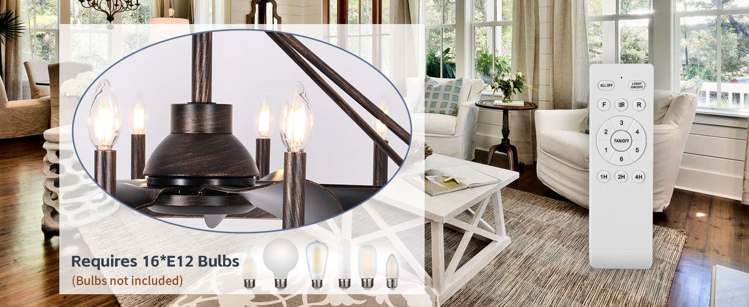 Large  Chandelier Fan with Light