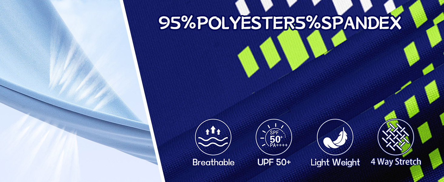 breathable, upf50+, light weight, 4 way stretch