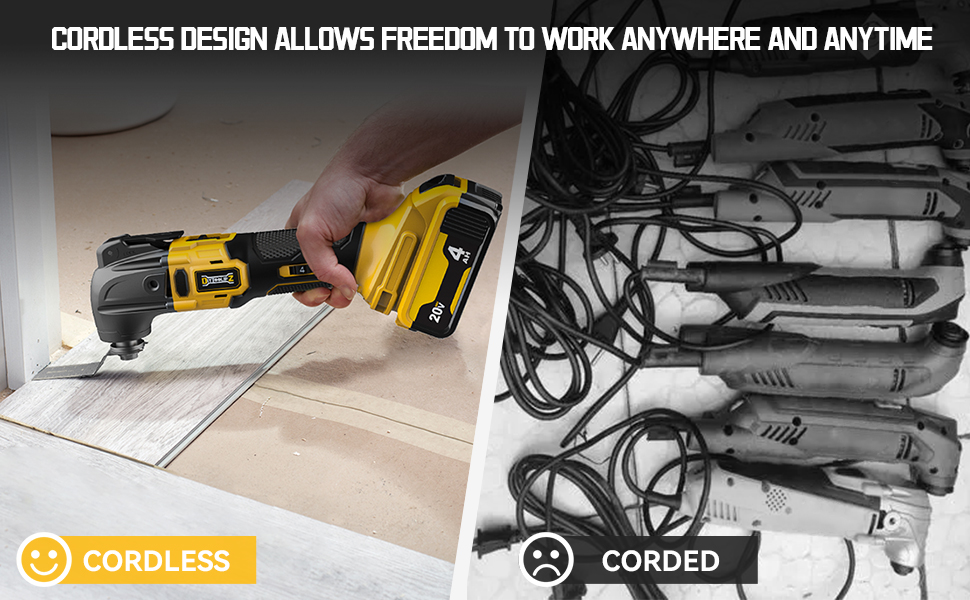 Cordless Oscillating Tool for Dewalt 20V Battery, 6 Variable Speed