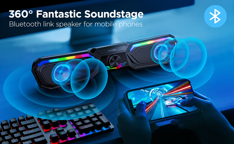 Computer Speakers for Desktop Monitor,Bluetooth Computer