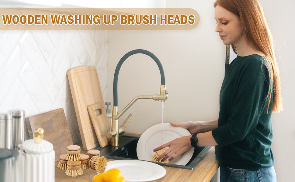 Bamboo Dish Brush Replacement Heads