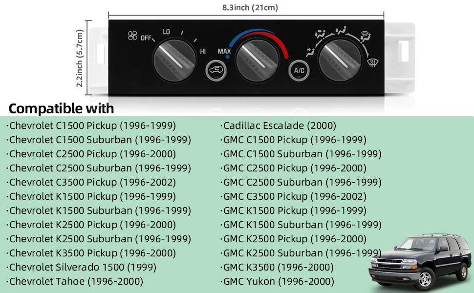 Climate Control Module w/o Rear Window Defogger Switch