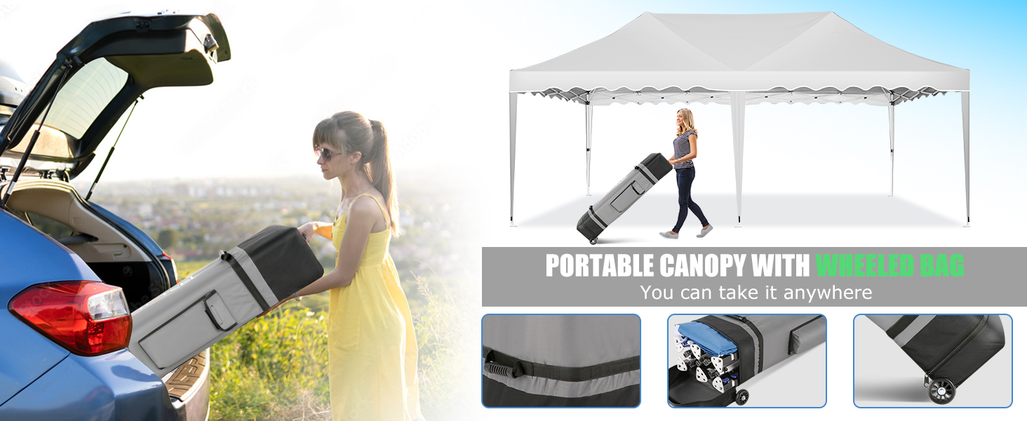 HOTEEL Party Tent 10x20 Canopy with 6 Sidewalls Pop Up