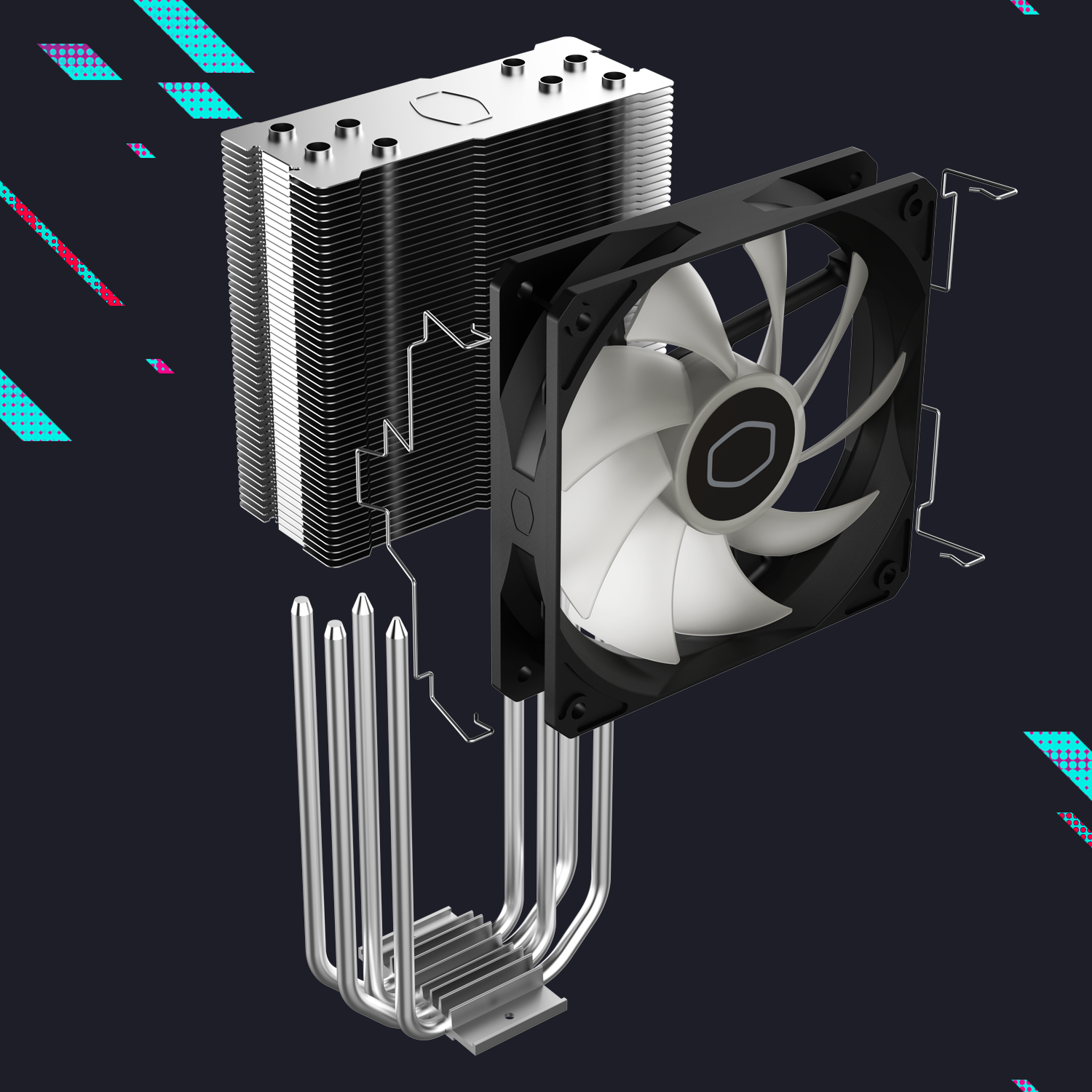 Cooler Master Hyper 212 Spectrum V3 ARGB CPU Cooler - 120mm Performance Fan | Support Latest LGA1851, LGA1700, AM5, AM4 Socket | PWM Case Fans | 71.93 CFM Airflow | 4 Heat Pipes | Copper Plate