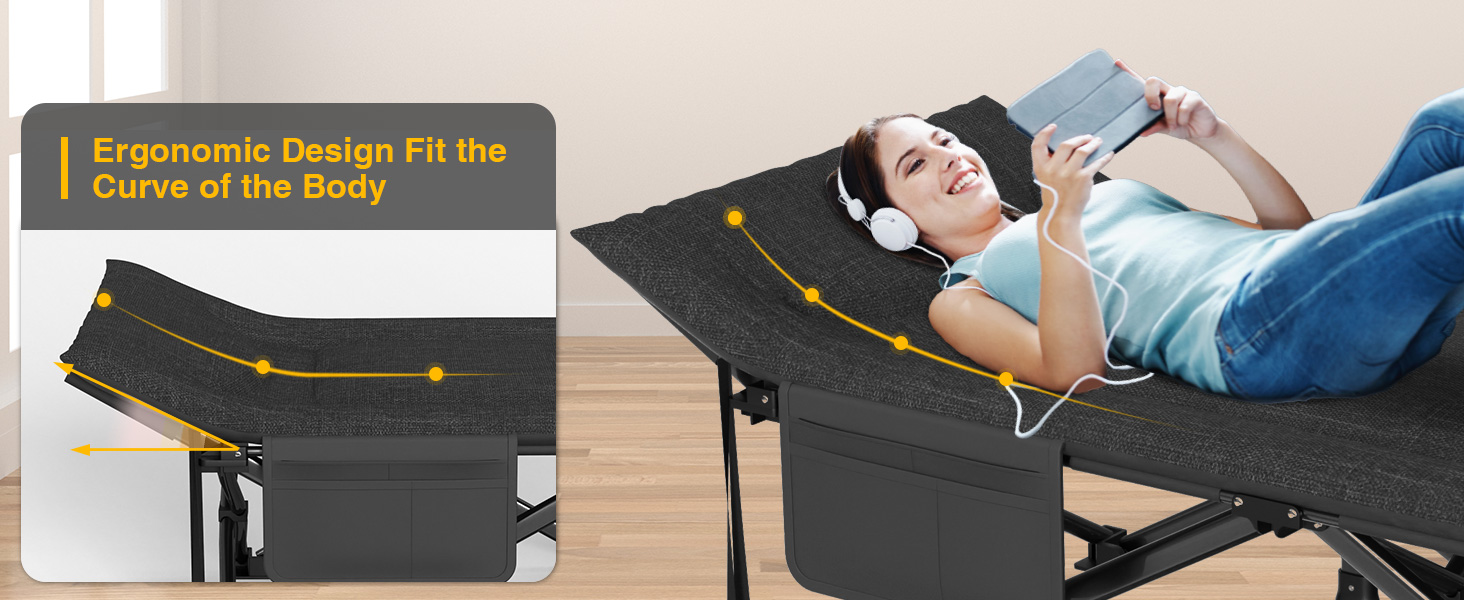 Suteck Heated Camping Cot, Folding Camping Cot Bed for