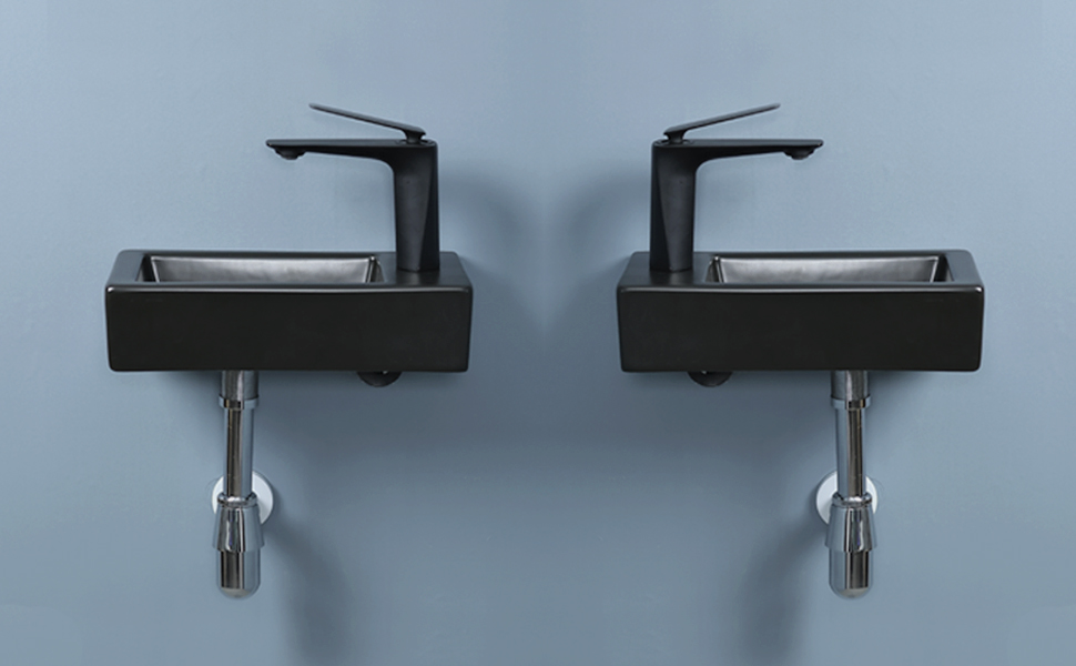 bathivy 15"x7.5" Corner Sink Wall Mount Bathroom Sink with Popup Drain