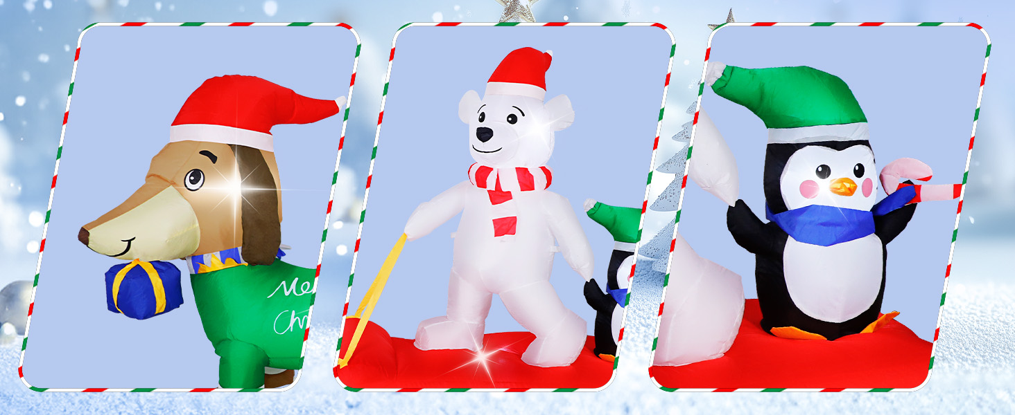 christmas inflatable outdoor decoration lighted blow up santa claus for yard outside