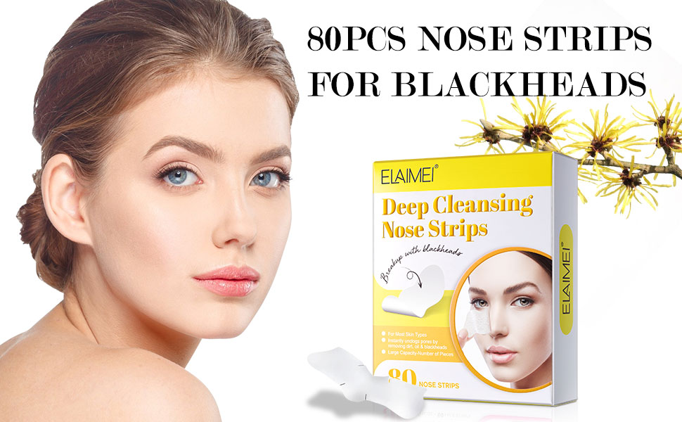 LKSJBQ 80Pcs Nose Strips for Blackheads, Pore Strips