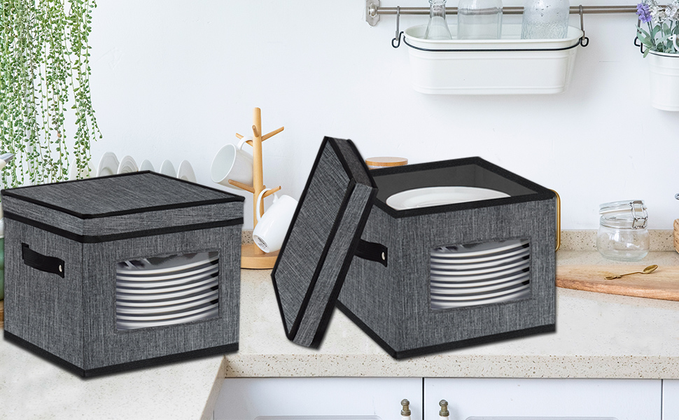 China Storage Containers With Lid and Handles, Dinnerware