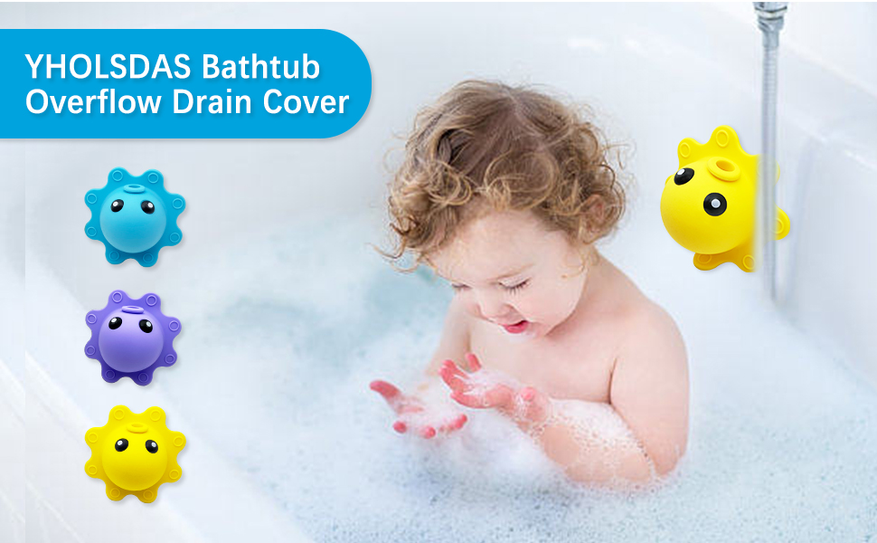 YHOLSDAS Bathtub Overflow Drain Cover Tub, Silicone