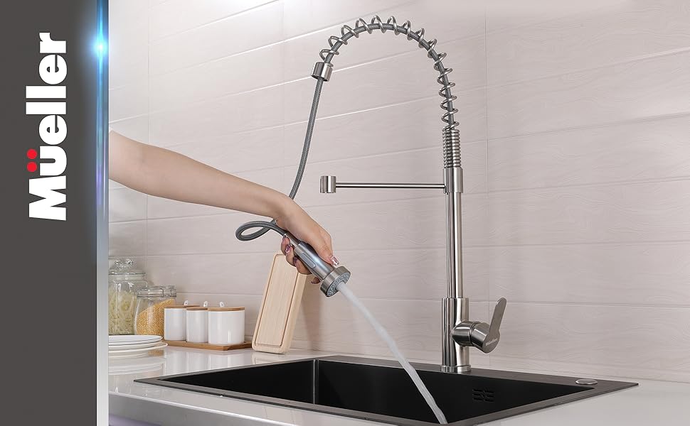 Mueller Professional Series Kitchen Sink Faucet Single Handle Stainless