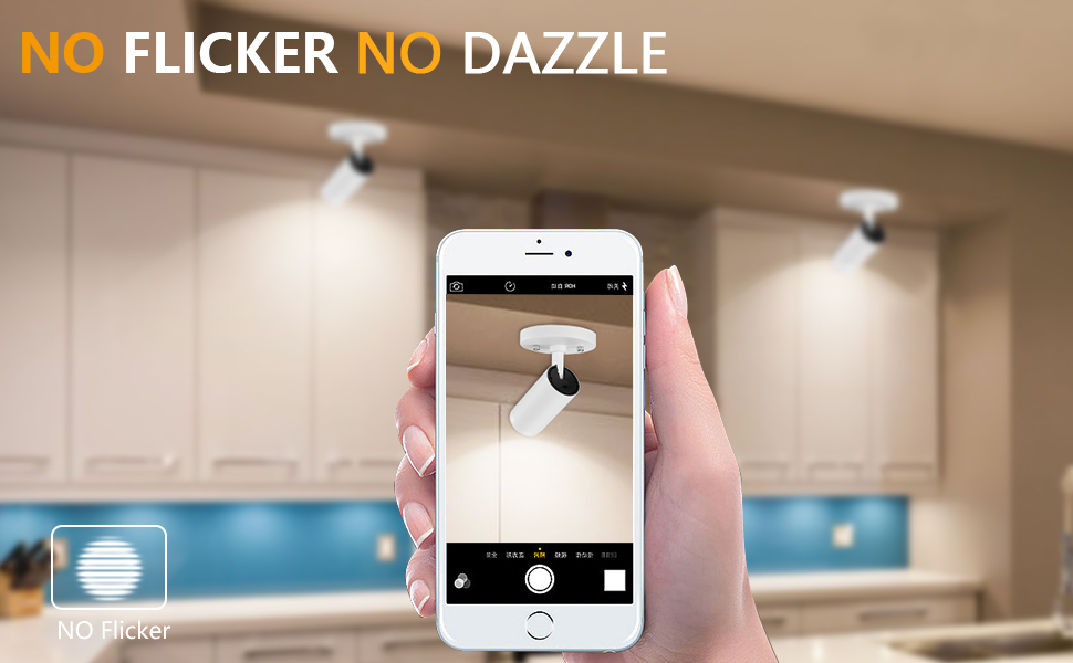 VANoopee 3Color Zoomable LED Ceiling Spotlight Flush Mount Adjustable