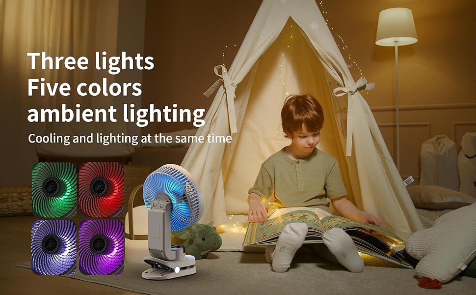 Three lights Five colors ambient lighting Cooling and lighting at the same time