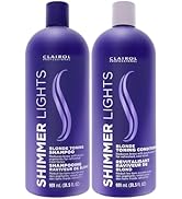 Clairol Professional Shimmer Lights Purple Shampoo & Conditioner | Neutralizes Brass & Yellow Ton...