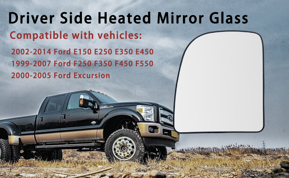 Left Driver Side Heated Mirror Glass Replacement For 2002