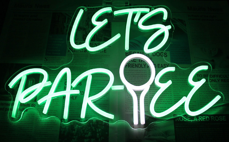 green white led signs for sports golf decor