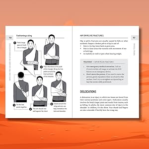 orange background with white book interior