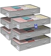 punemi 100L 6 Pack Under Bed Storage Containers, Extra Large Foldable Underbed Zipper Storage Bag...