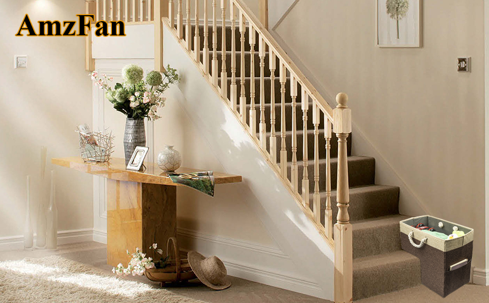 AmzFan Stairs Basket with Handle, Stair Baskets for
